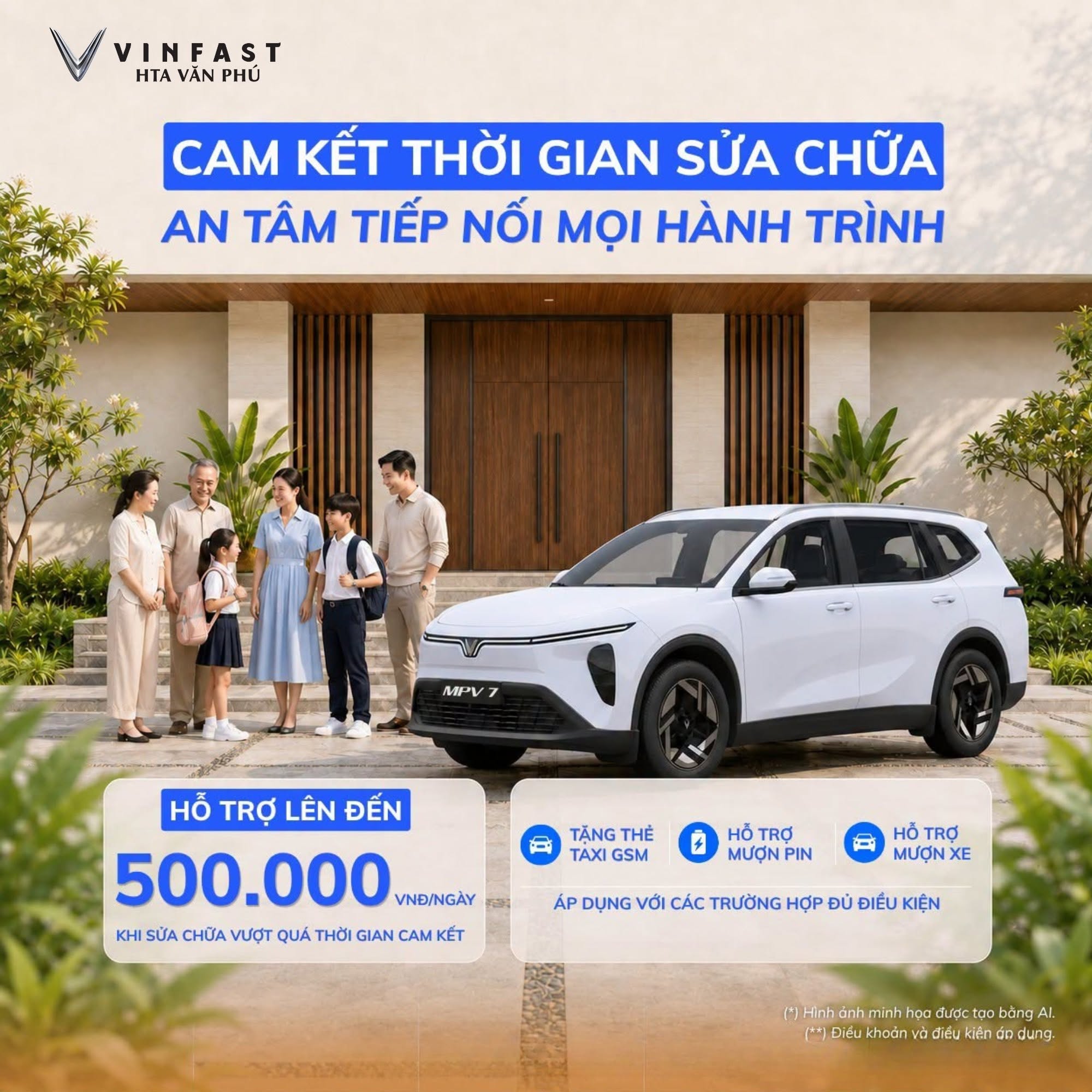 chinh-sach-cam-ket-thoi-gian-sua-chua-vinfast-qua-han-boi-thuong-500k-ngay-ho-tro-xe-muon-taxi-xanh-sm